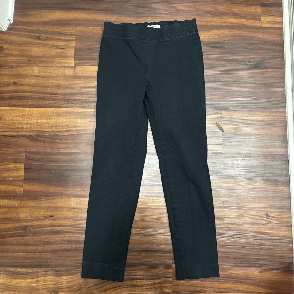 COS Women’s Sz EU 36 US 6 Black Straight Ankle Zipper Accent Cotton Pants
